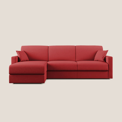 Chris Divano letto angolare 5 posti in tessuto impermeabile T13 rosso