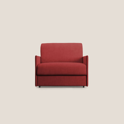 Evans poltrona letto in morbido tessuto impermeabile T02 rosso