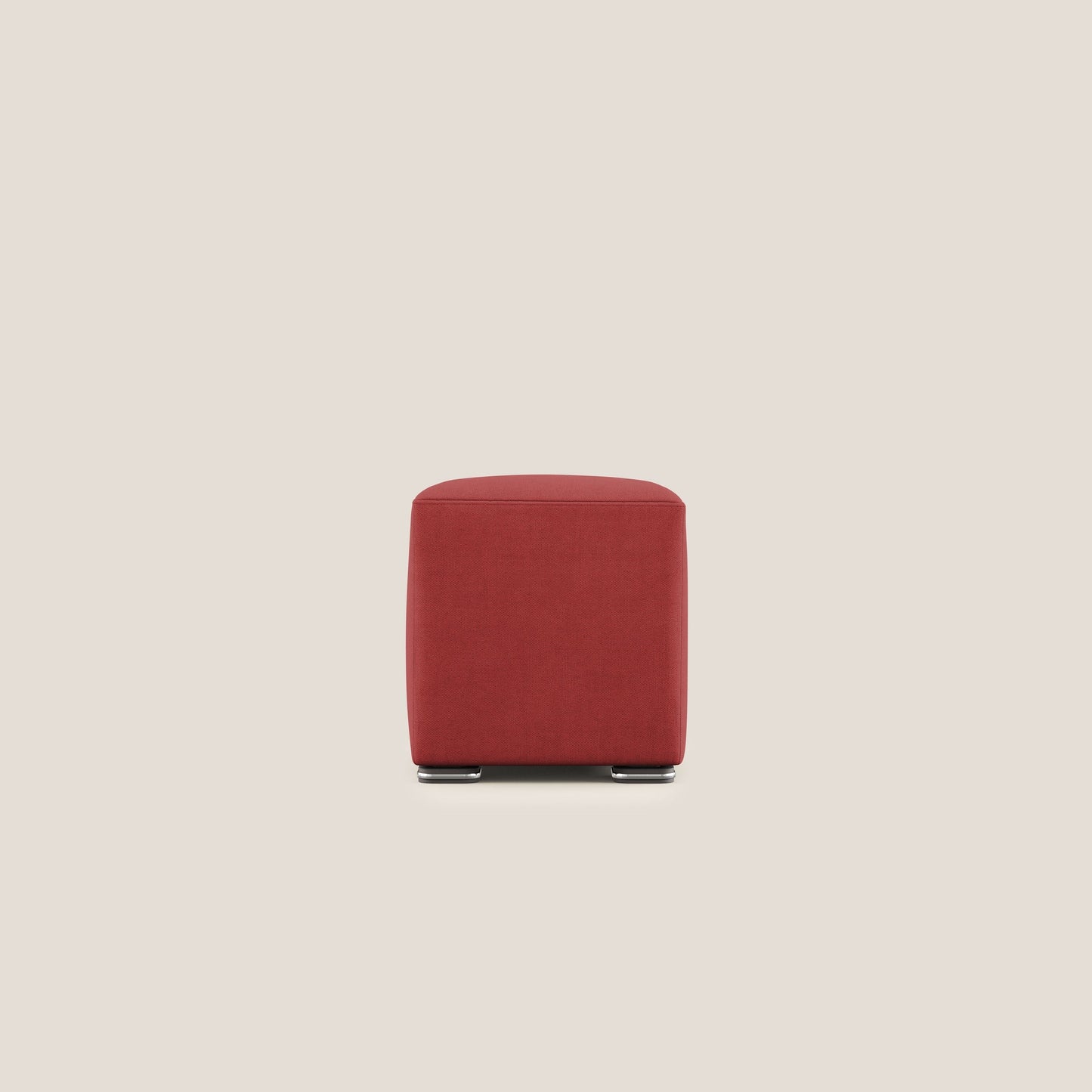 Pouf cubo in tessuto morbido impermeabile T02 rosso
