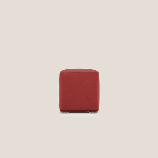 Pouf cubo in tessuto morbido impermeabile T02 rosso