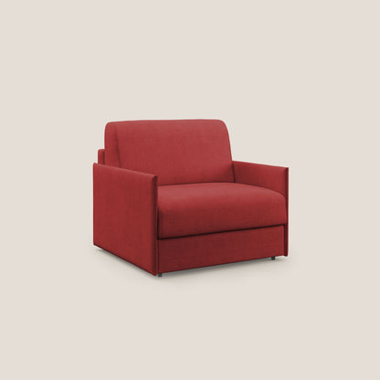 Evans poltrona letto in morbido tessuto impermeabile T02 rosso