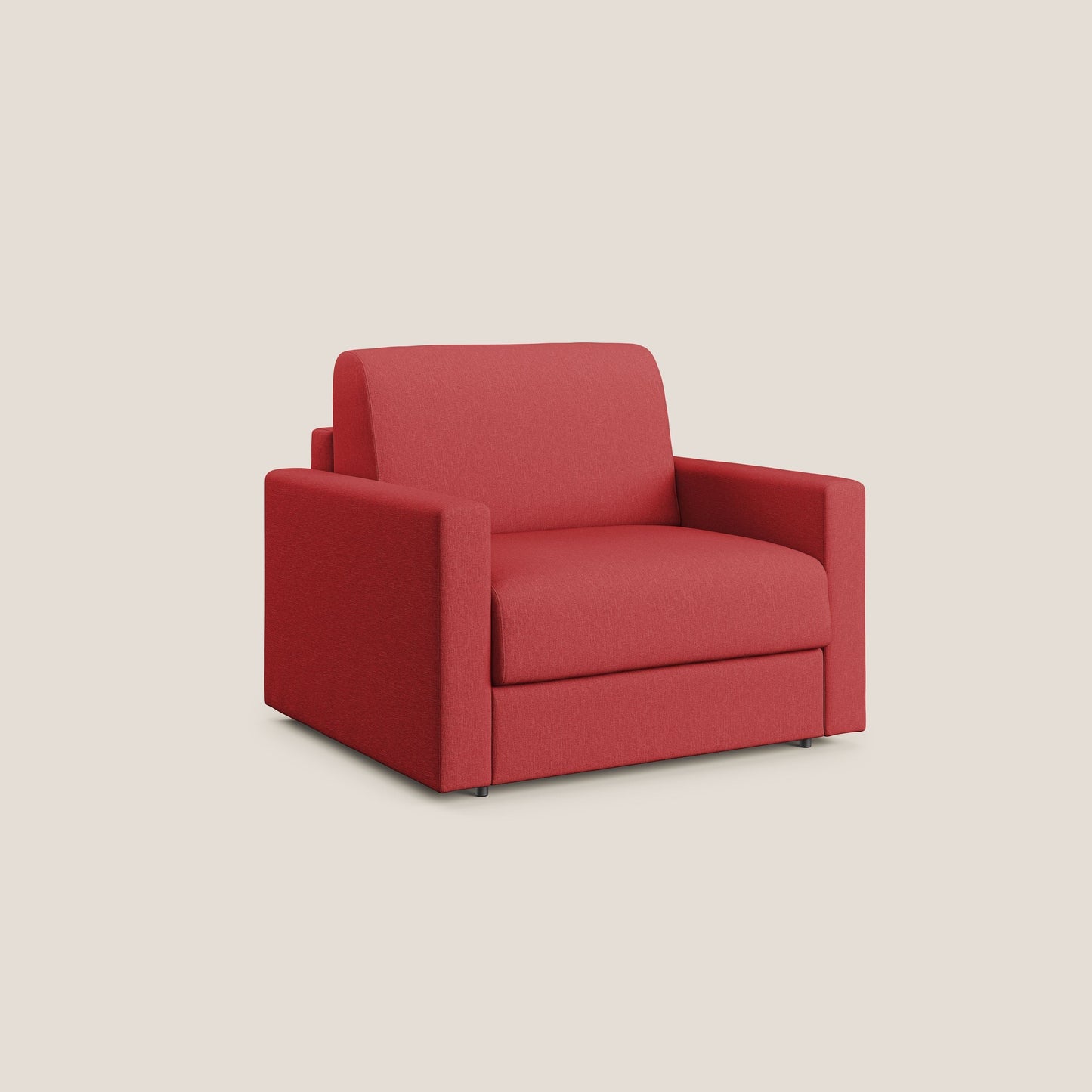 Chris poltrona letto in tessuto impermeabile T13 rosso