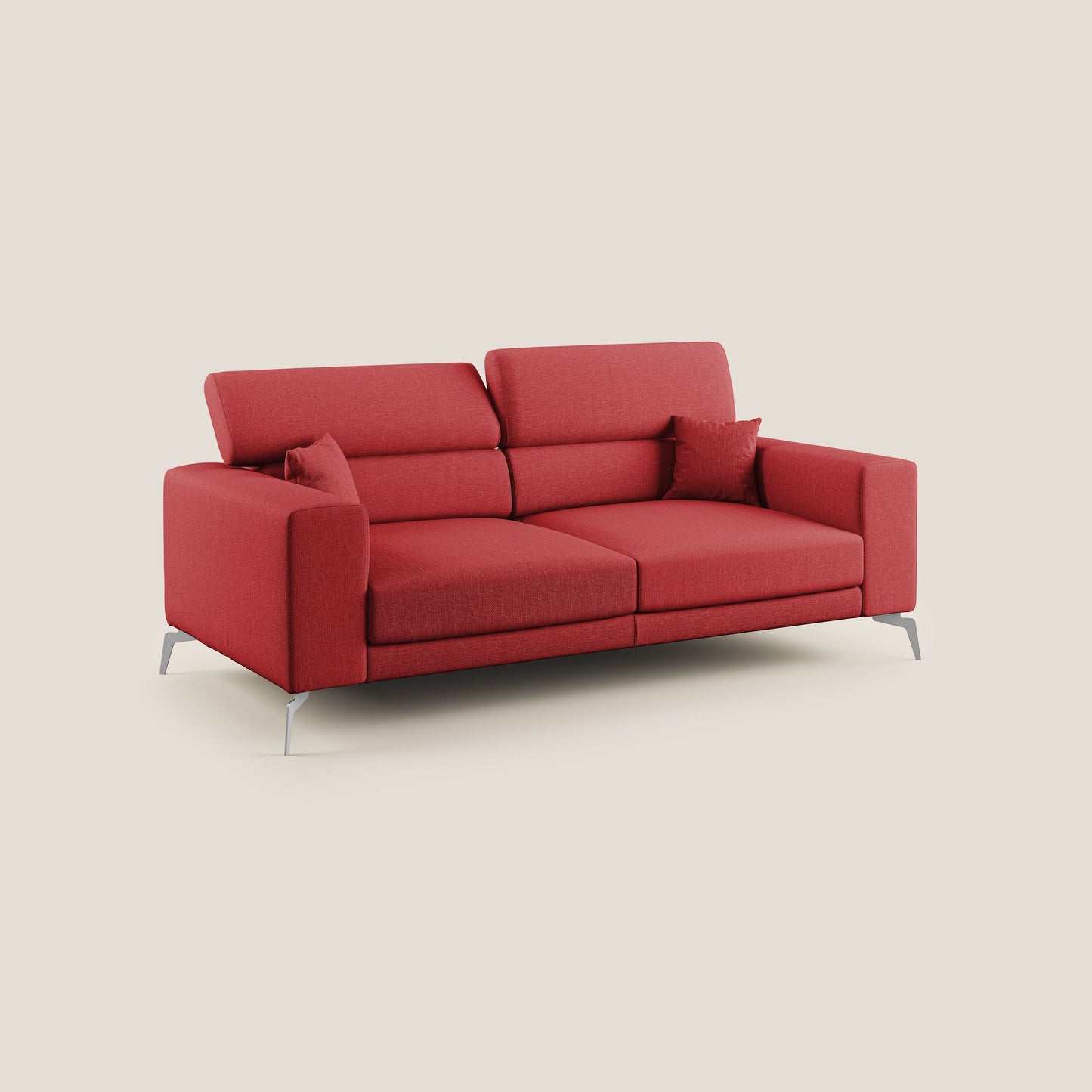 Blade Divano con poggiatesta reclinabili in tessuto impermeabile misto cotone T13 rosso