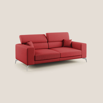 Blade Divano con poggiatesta reclinabili in tessuto impermeabile misto cotone T13 rosso