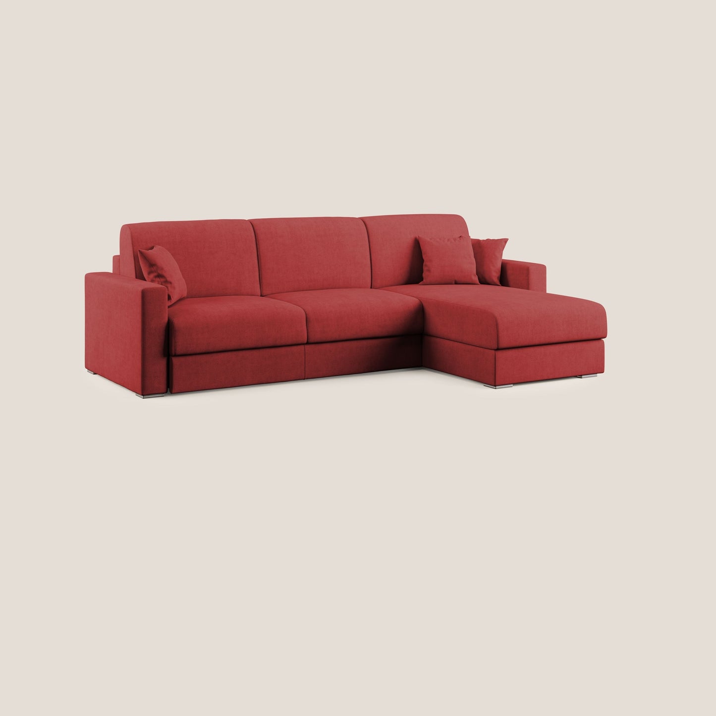 Best Divano letto angolare in tessuto impermeabile T02 rosso