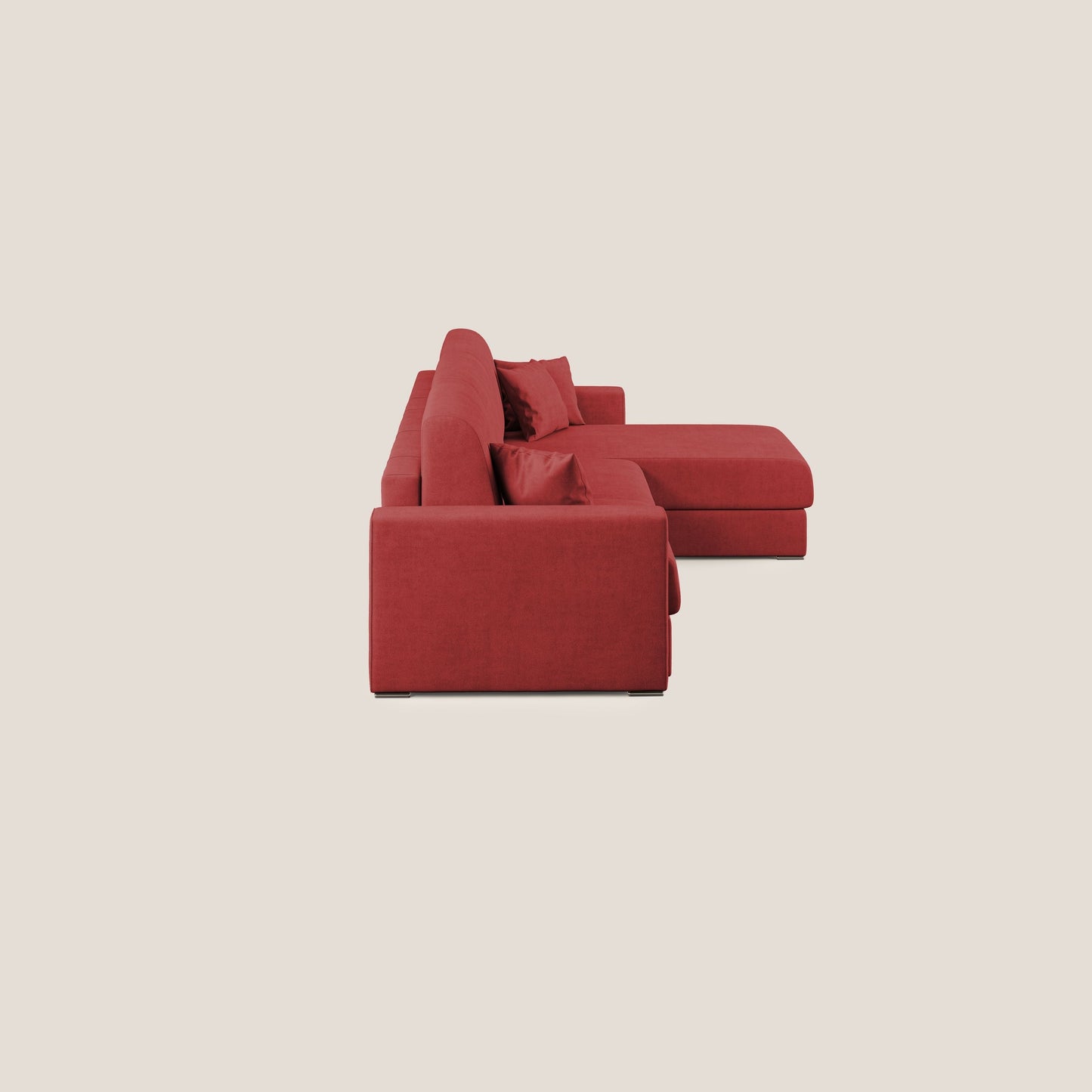 Best Divano letto angolare in tessuto impermeabile T02 rosso