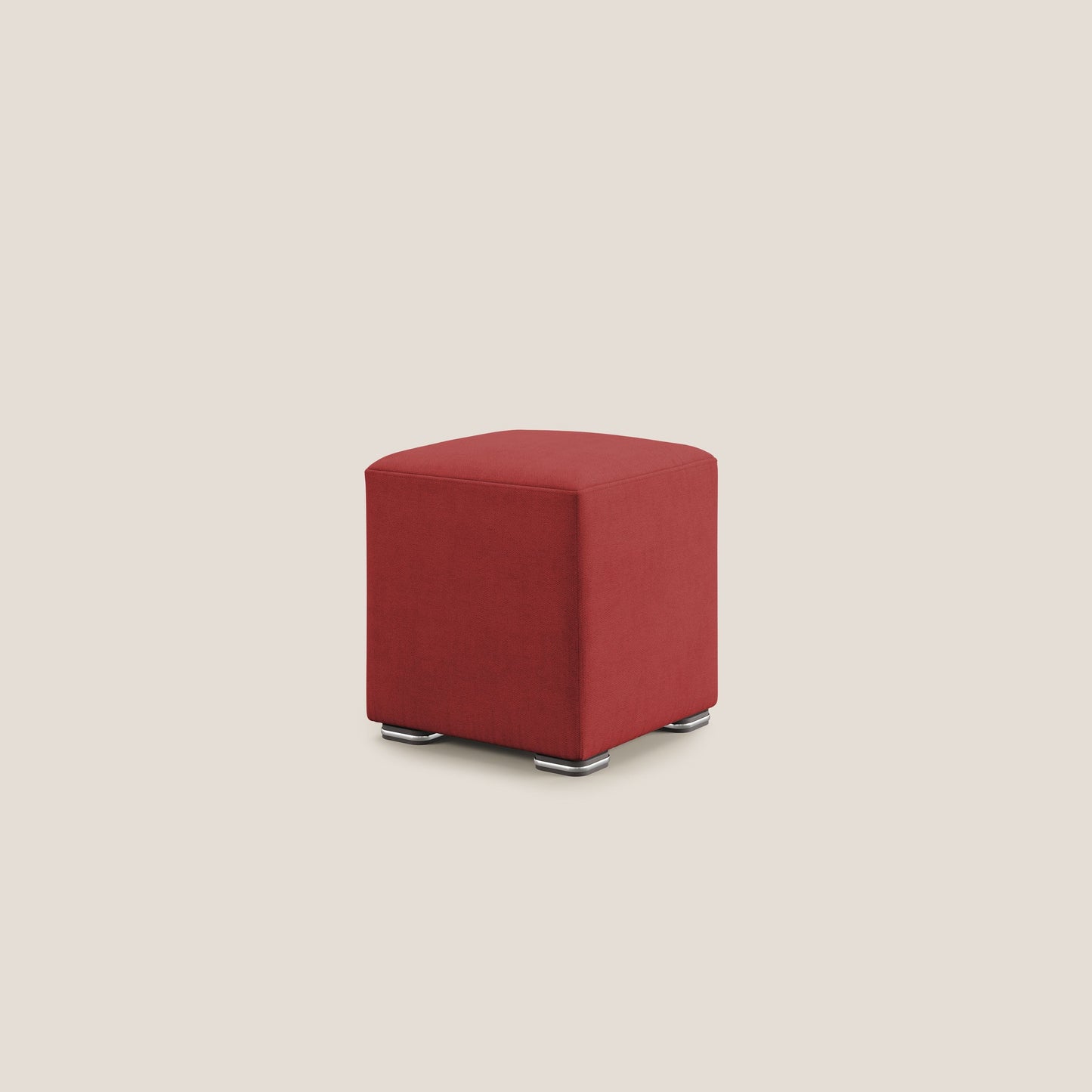 Pouf cubo in tessuto morbido impermeabile T02 rosso