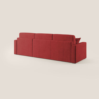 Best Divano letto angolare in tessuto impermeabile T02 rosso