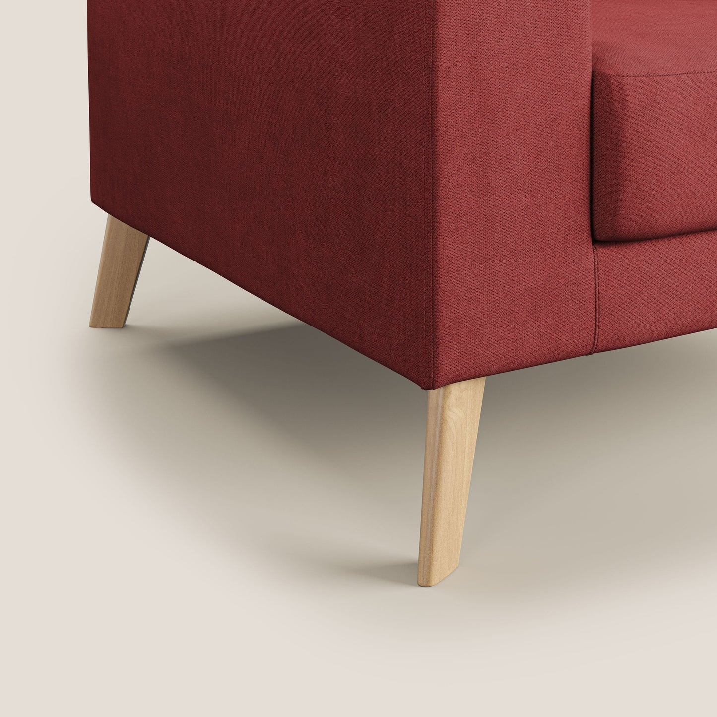 Poltroncina danese in tessuto morbido impermeabile T02 rosso