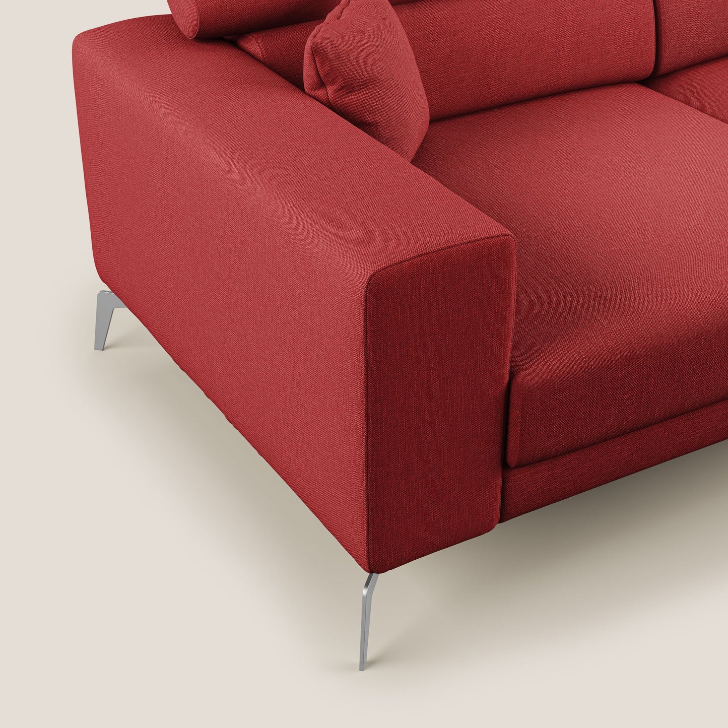 Blade Divano con poggiatesta reclinabili in tessuto impermeabile misto cotone T13 rosso