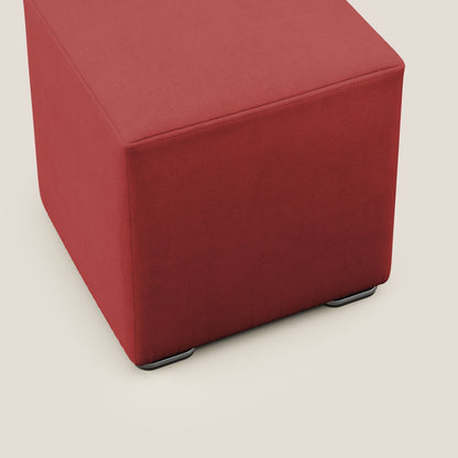 Pouf cubo in tessuto morbido impermeabile T02 rosso