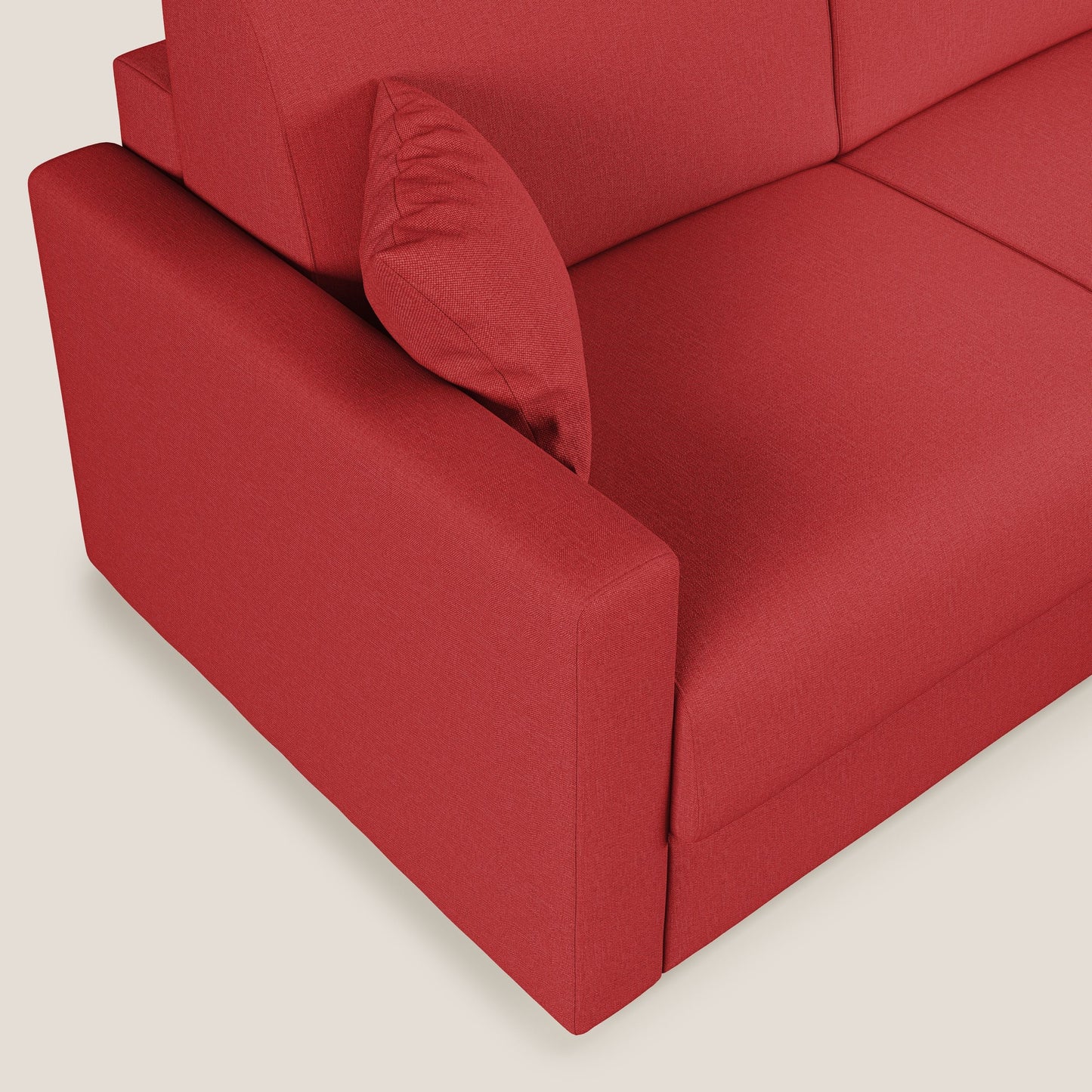 Chris Divano letto angolare 5 posti in tessuto impermeabile T13 rosso
