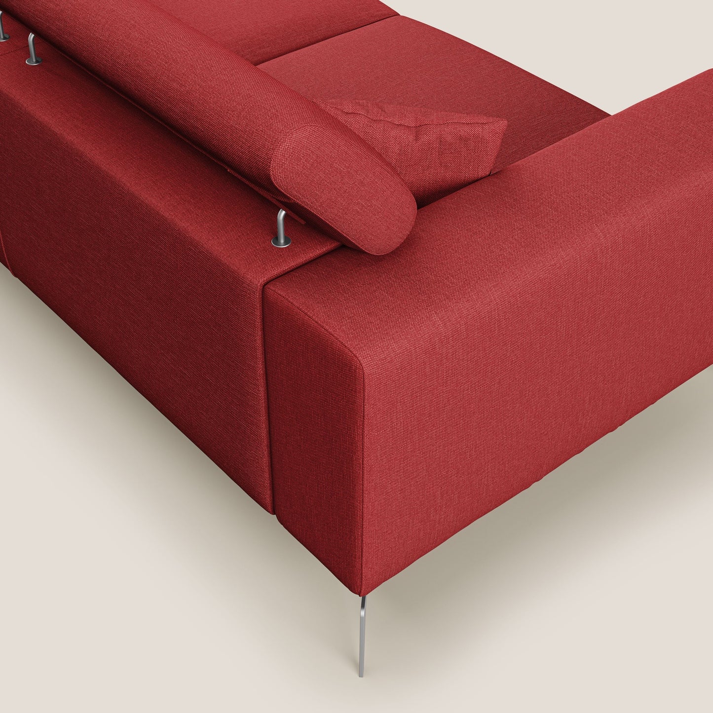 Blade Divano con poggiatesta reclinabili in tessuto impermeabile misto cotone T13 rosso