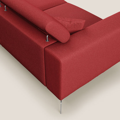 Blade Divano con poggiatesta reclinabili in tessuto impermeabile misto cotone T13 rosso