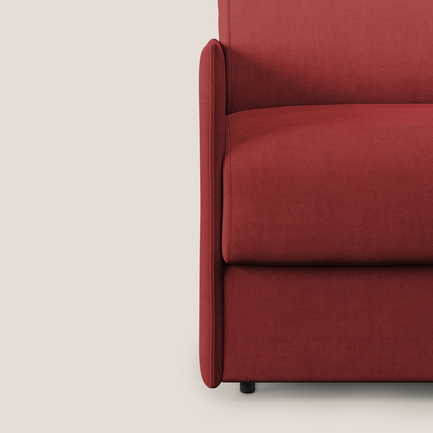 Evans poltrona letto in morbido tessuto impermeabile T02 rosso