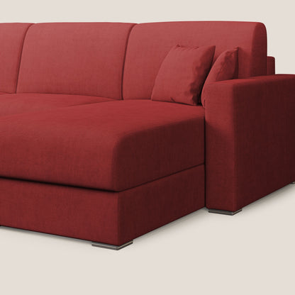 Best Divano letto angolare in tessuto impermeabile T02 rosso