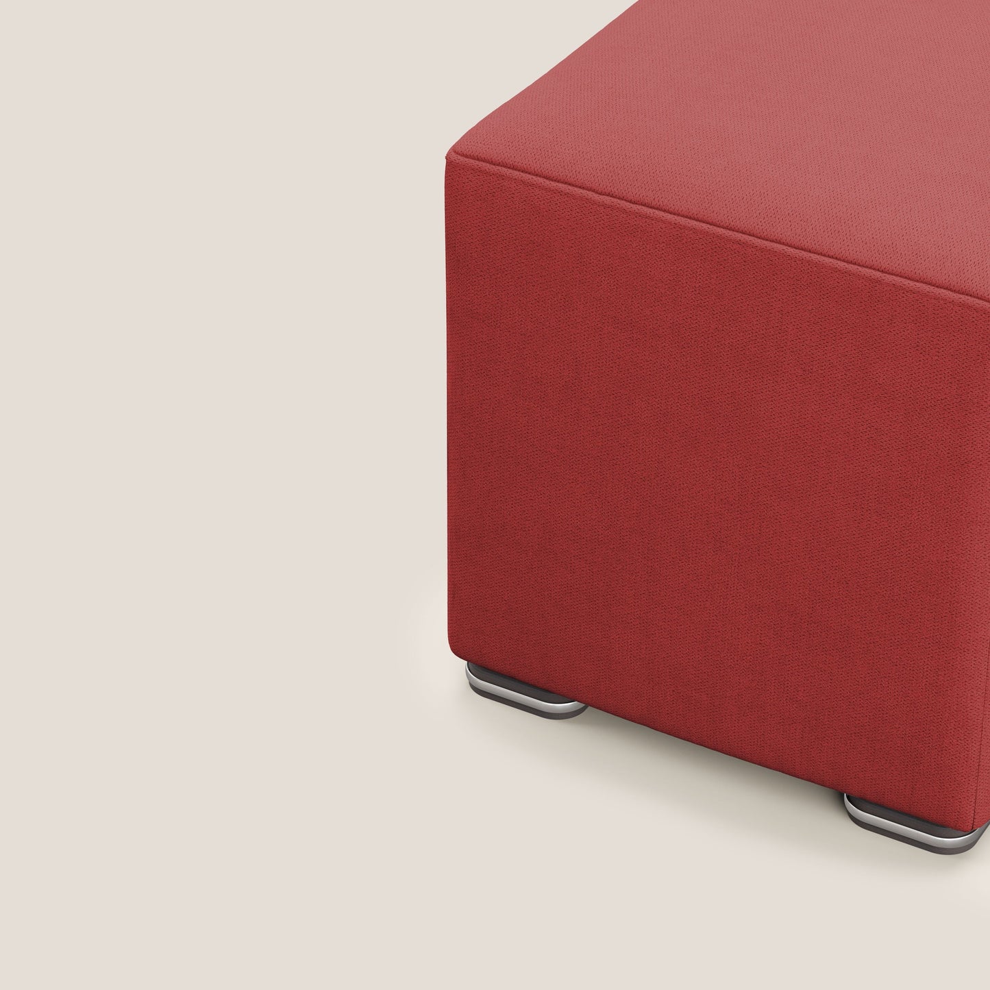 Pouf cubo in tessuto morbido impermeabile T02 rosso
