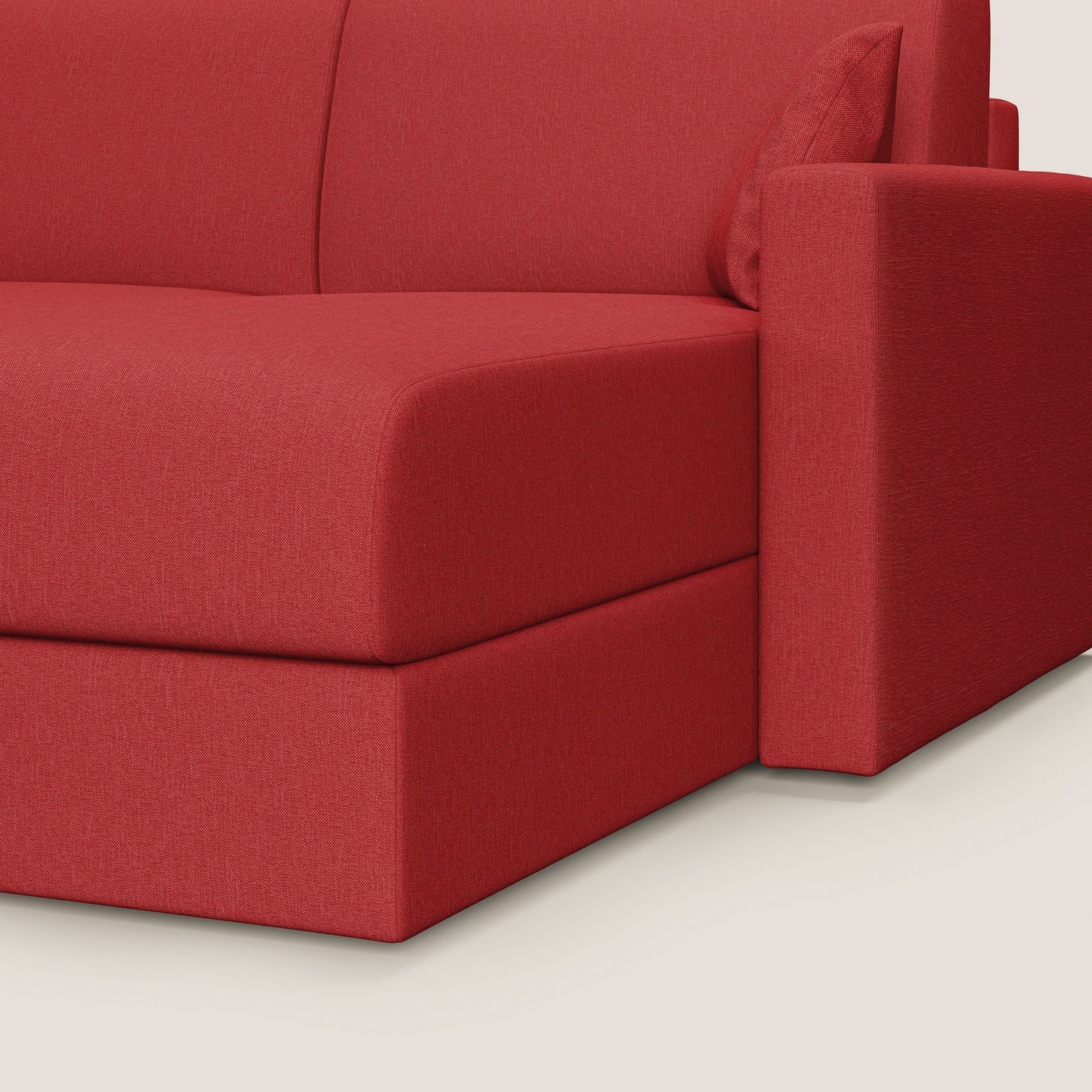 Chris Divano letto angolare 5 posti in tessuto impermeabile T13 rosso
