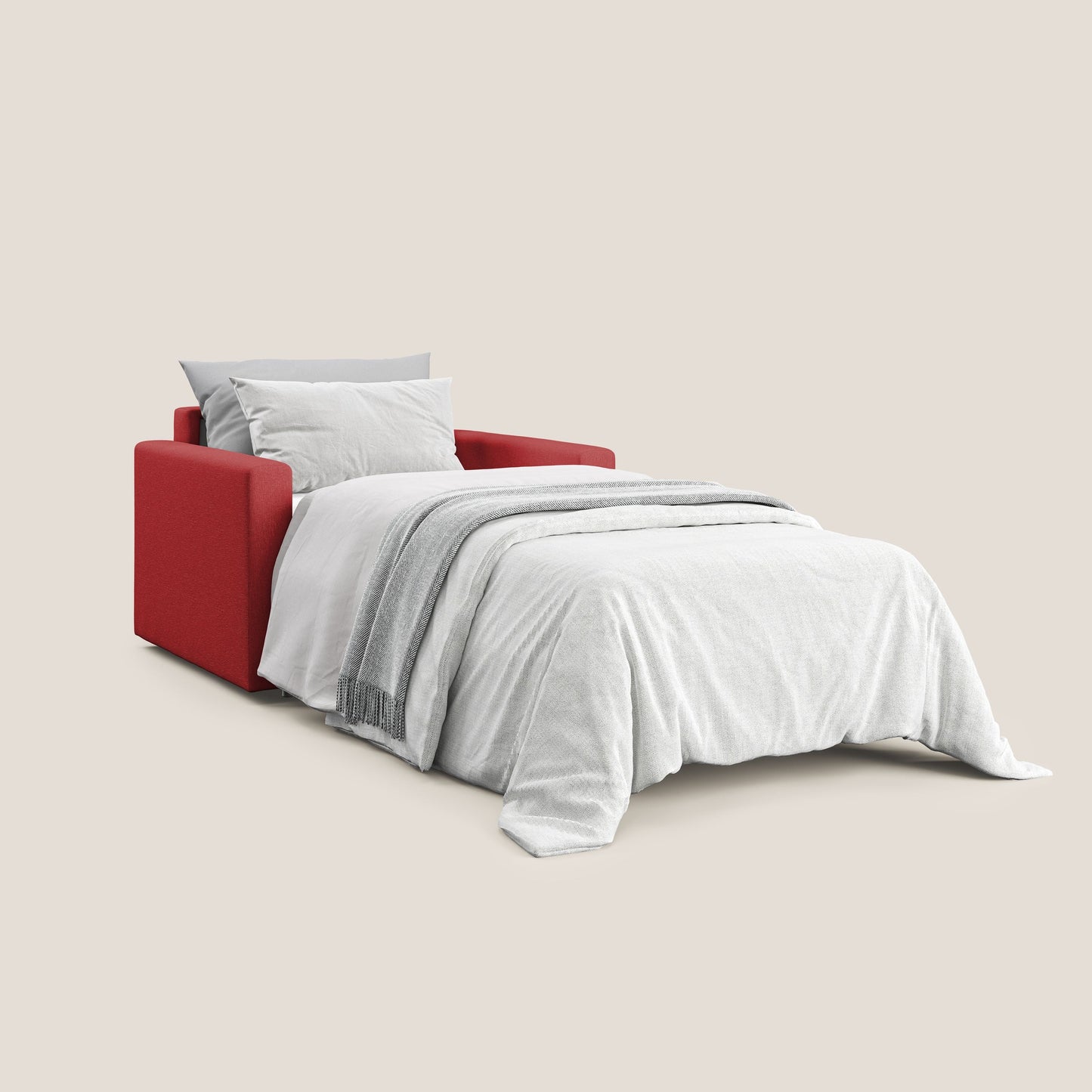 Chris poltrona letto in tessuto impermeabile T13 rosso