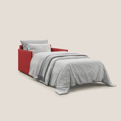 Evans poltrona letto in morbido tessuto impermeabile T02 rosso