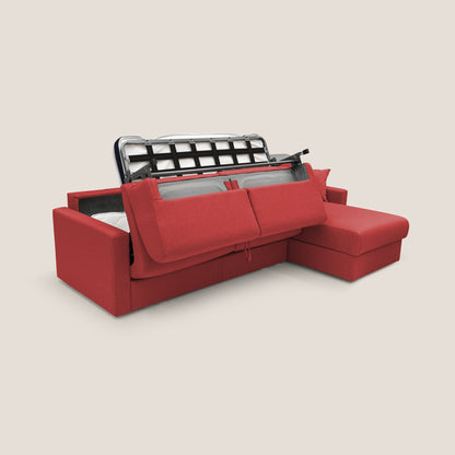 Chris Divano letto angolare 5 posti in tessuto impermeabile T13 rosso