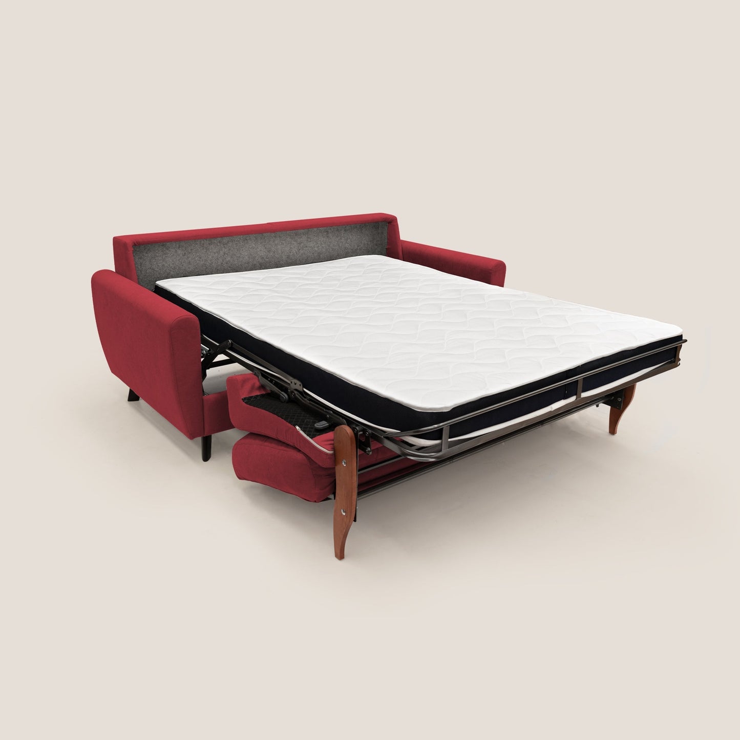 Callisto Divano letto matrimoniale in tessuto morbido impermeabile T02 rosso