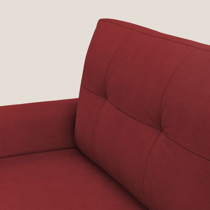 Callisto Divano letto angolare con penisola in tessuto morbido impermeabile T02 rosso