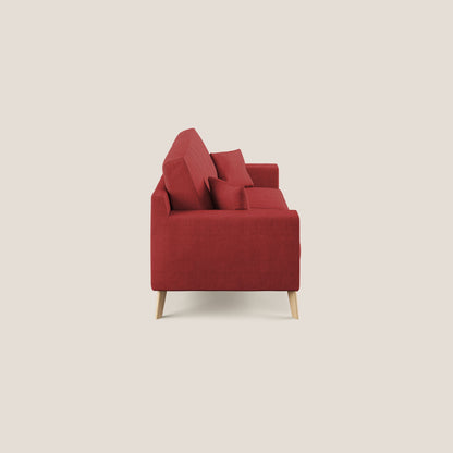 Divano danese moderno in tessuto morbido impermeabile T02 rosso