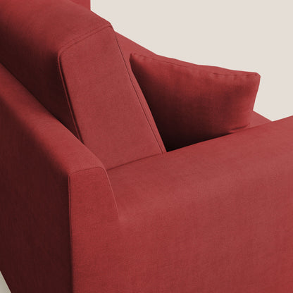 Divano danese moderno in tessuto morbido impermeabile T02 rosso