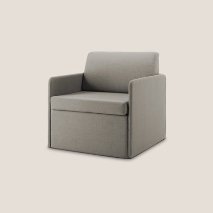 DAG Poltrona letto singolo salvaspazio in TESSUTO impermeabile T13 tortora