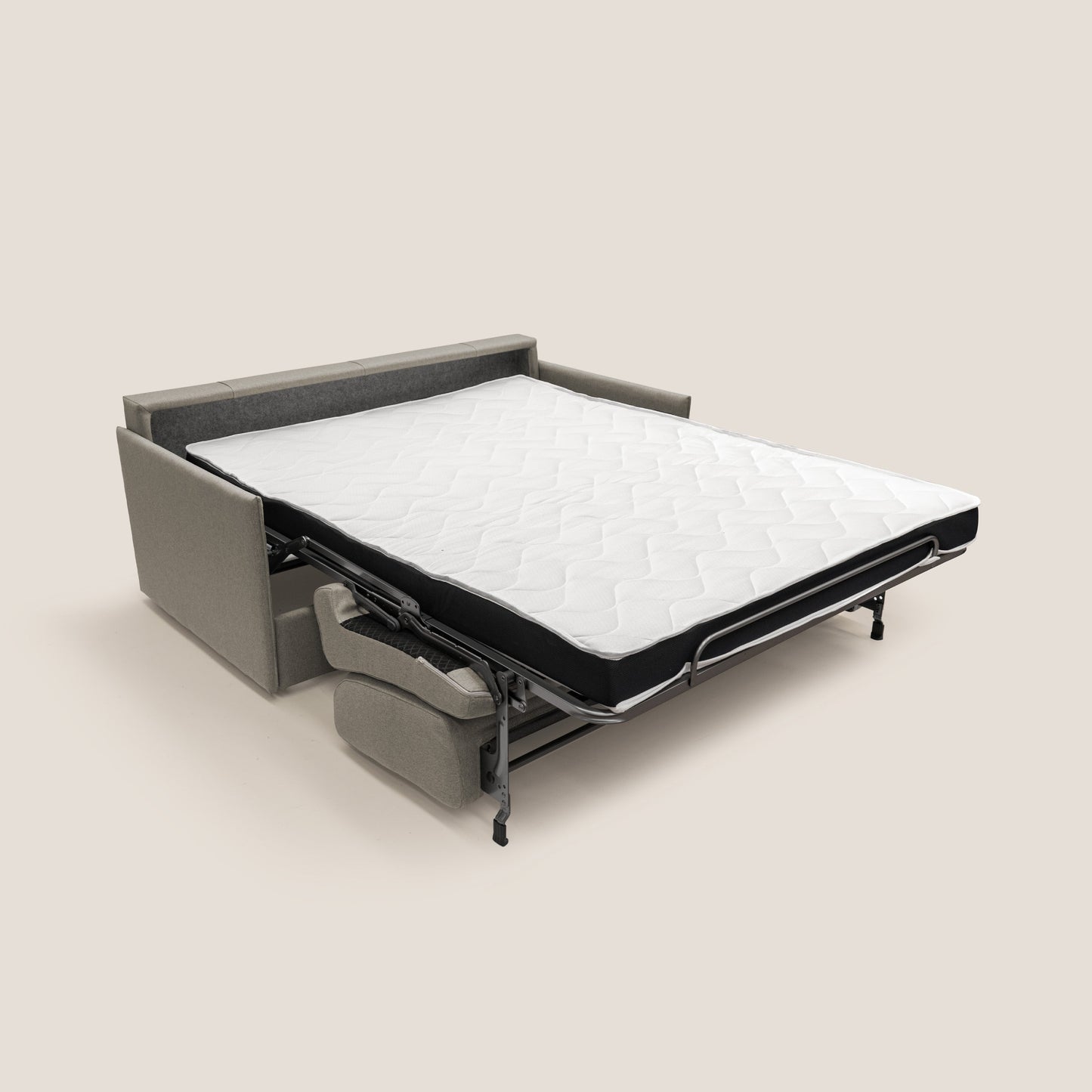 Evans Divano letto 189 cm (mat. 160x197 cm) con materasso alto 18 cm in tessuto impermeabile T13 tortora