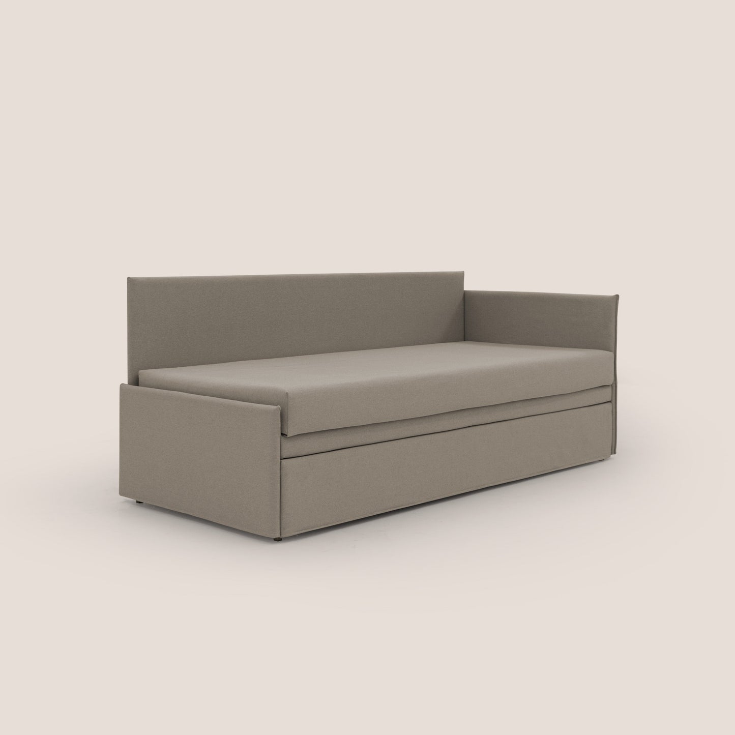 Durini Divano duplex con doppio letto in tessuto simil cotone impermeabile T13 tortora 