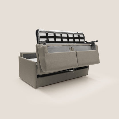 Evans Divano letto 189 cm (mat. 160x197 cm) con materasso alto 18 cm in tessuto impermeabile T13 tortora