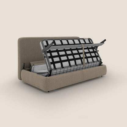 Gransasso Divano letto matrimoniale dal DESIGN innovativo in tessuto impermeabile T03 marrone