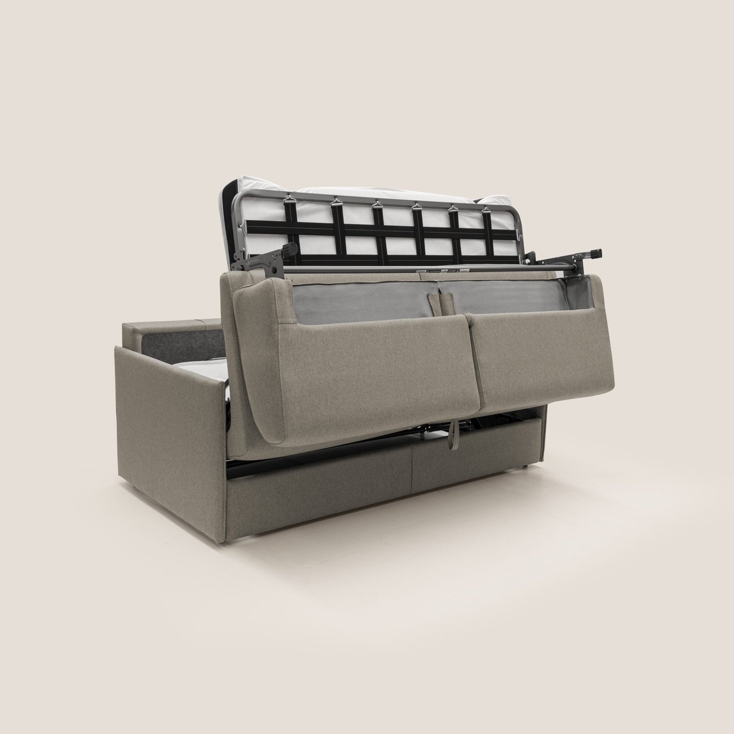 Evans Divano letto matrimoniale in tessuto impermeabile T13 tortora