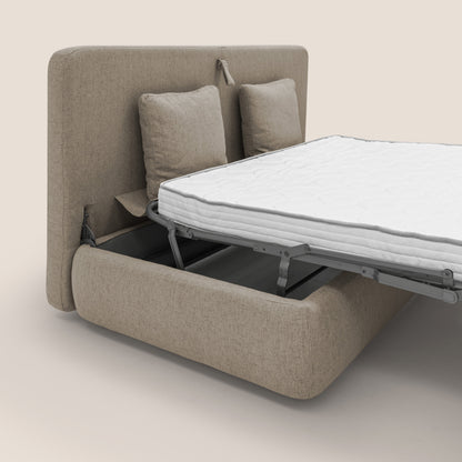 Gransasso Divano letto matrimoniale dal DESIGN innovativo in tessuto impermeabile T03 marrone