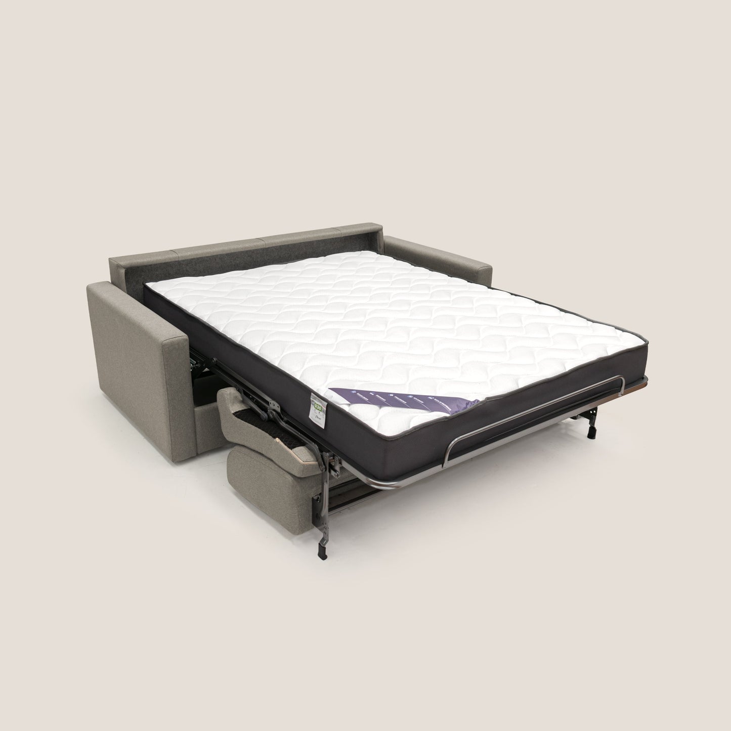 Chris Divano letto matrimoniale in tessuto impermeabile T13 tortora