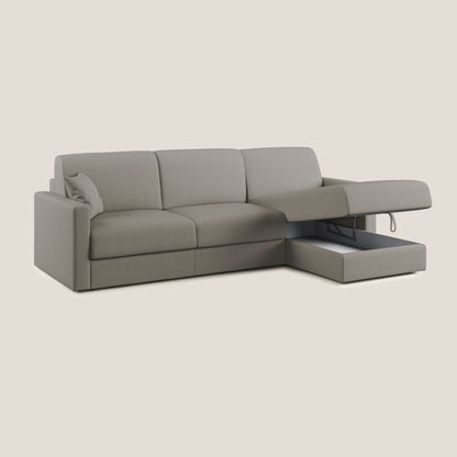 Chris Divano letto angolare 5 posti in tessuto impermeabile T13 tortora