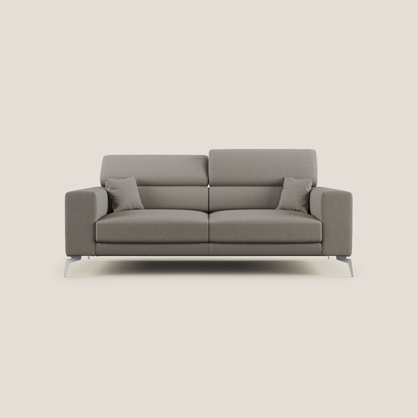 Blade Divano con poggiatesta reclinabili in tessuto impermeabile misto cotone T13 tortora