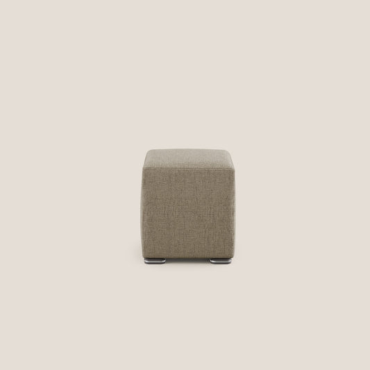 Pouf cubo in tessuto morbido impermeabile T03 marrone