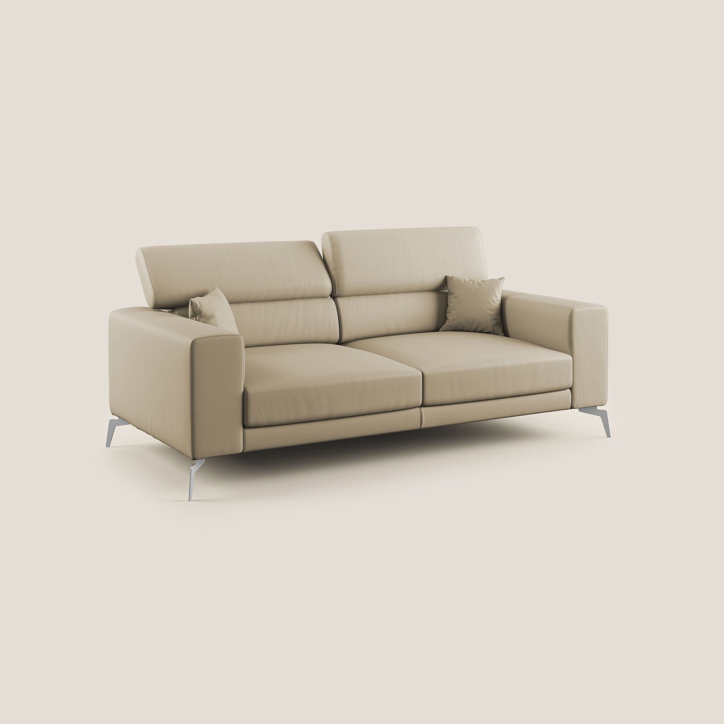 Blade Divano moderno con poggiatesta reclinabili in Ecopelle T04 beige