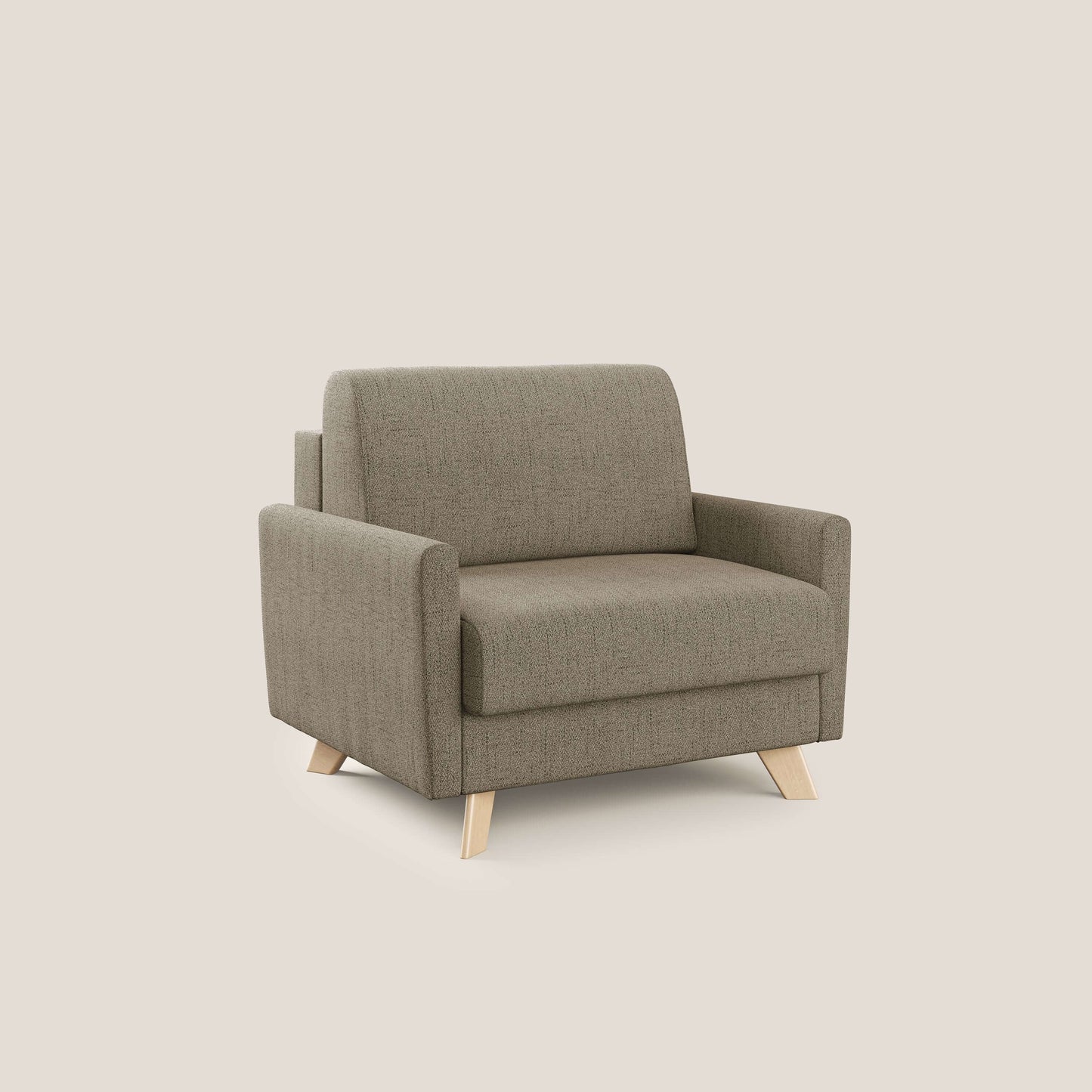 Edgar poltrona letto in tessuto felis impermeabile T03 marrone