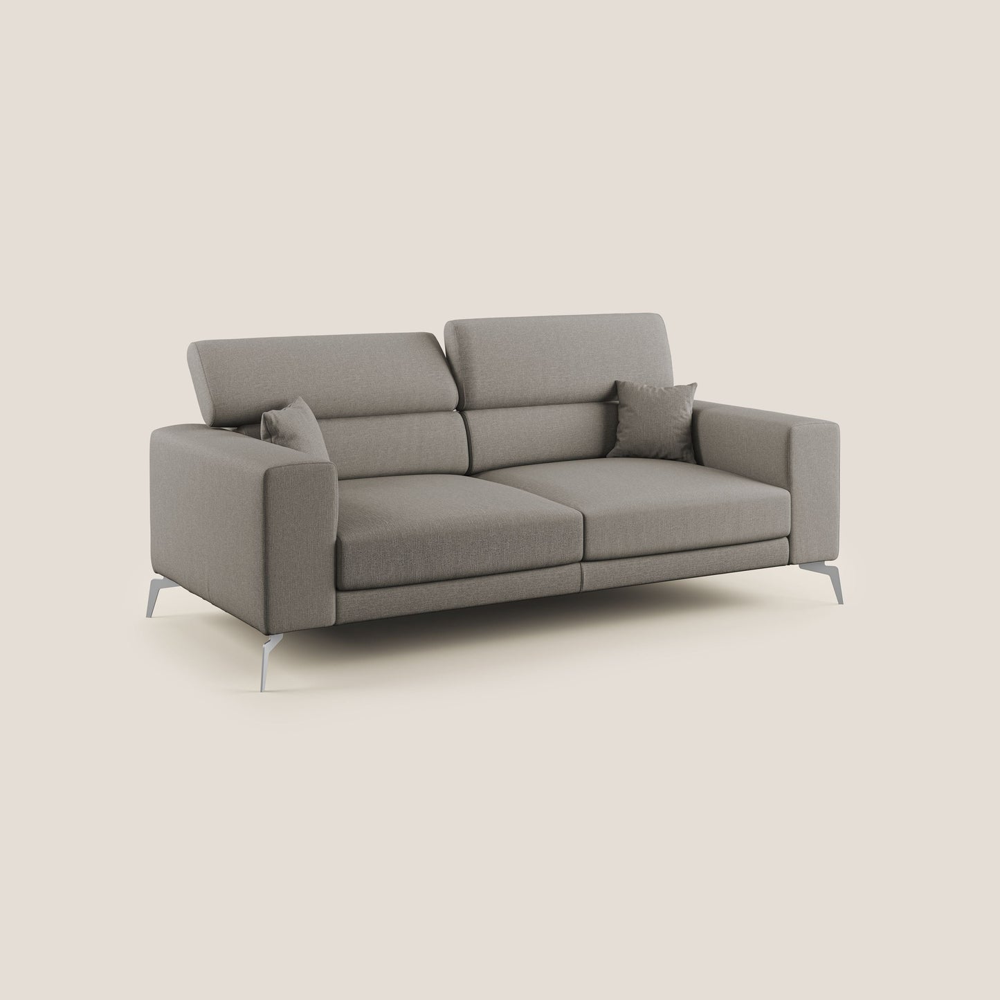 Blade Divano con poggiatesta reclinabili in tessuto impermeabile misto cotone T13 tortora