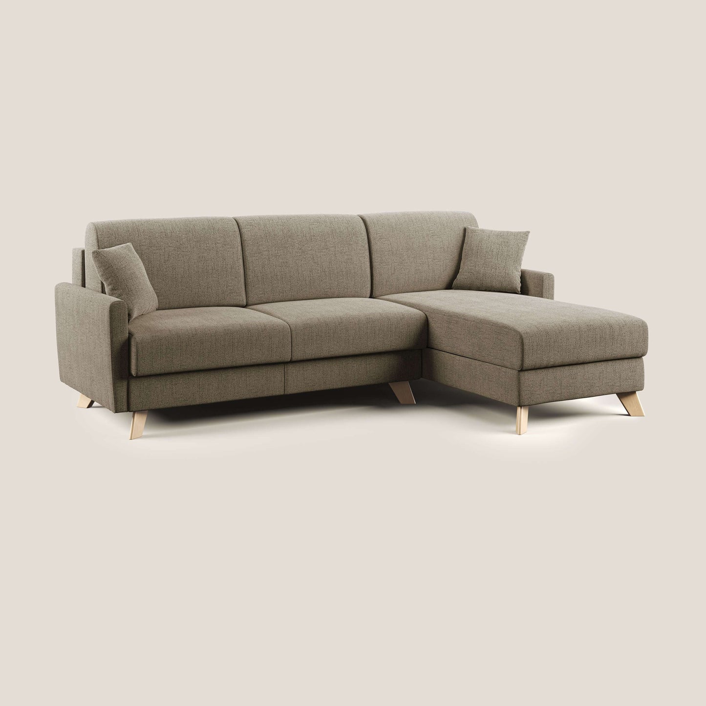 Edgar divano letto angolare in tessuto felis impermeabile T03 marrone