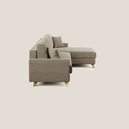 Edgar divano letto angolare in tessuto felis impermeabile T03 marrone