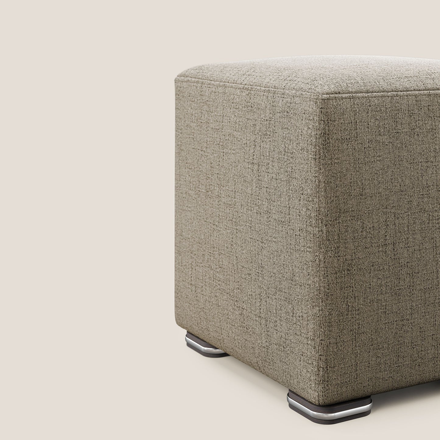 Pouf cubo in tessuto morbido impermeabile T03 marrone