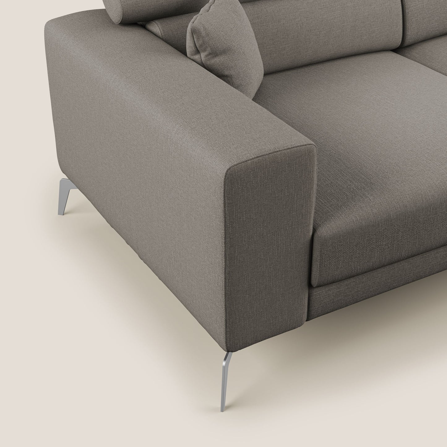 Blade Divano con poggiatesta reclinabili in tessuto impermeabile misto cotone T13 tortora