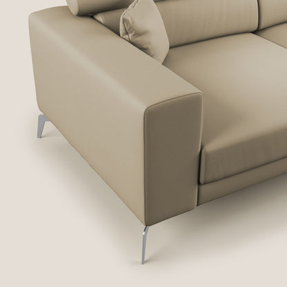 Blade Divano moderno con poggiatesta reclinabili in Ecopelle T04 beige
