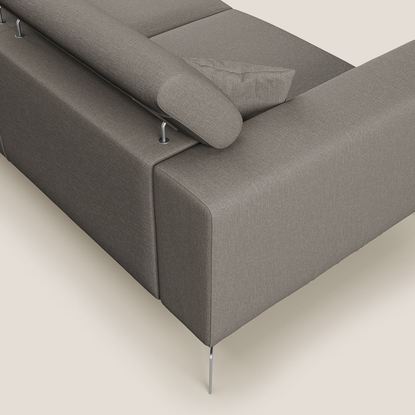 Blade Divano con poggiatesta reclinabili in tessuto impermeabile misto cotone T13 tortora