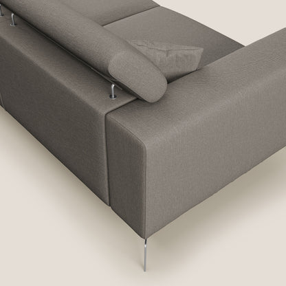 Blade Divano con poggiatesta reclinabili in tessuto impermeabile misto cotone T13 tortora
